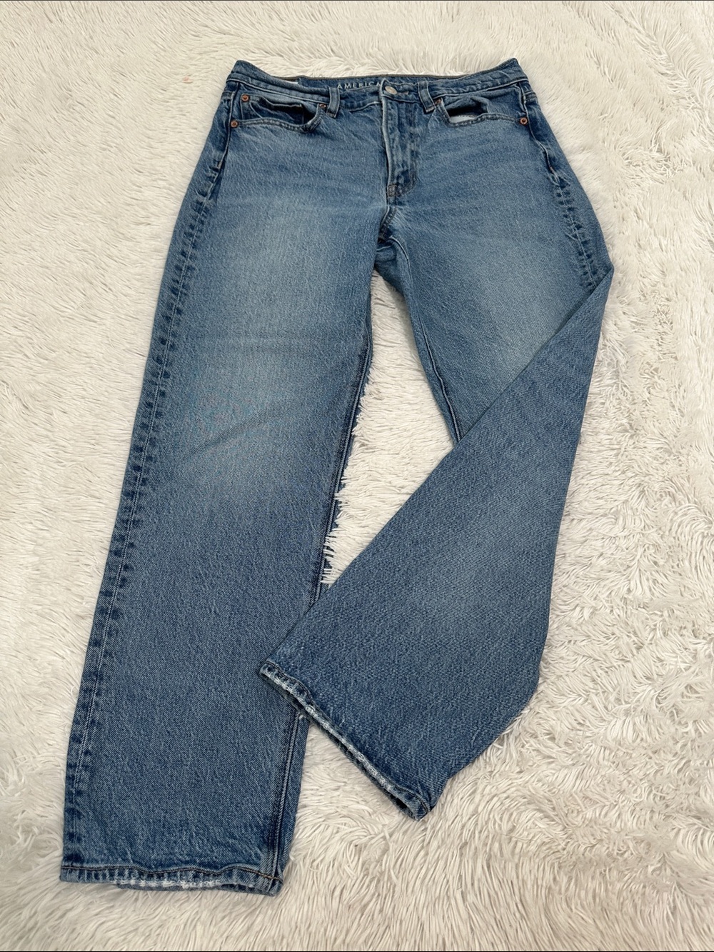 🎾 American Eagle Stretch Super High Rise Ankle Straight Jeans